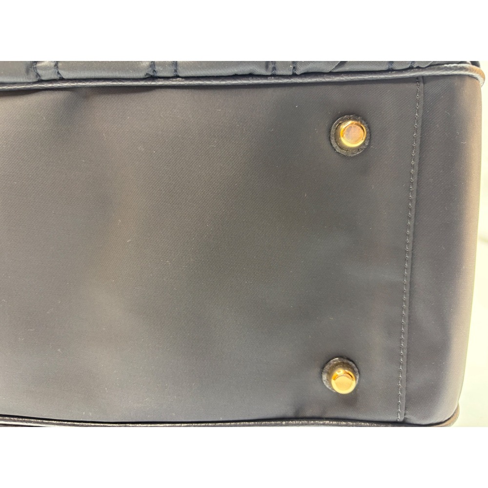 Coach Court Tote Black Ruched Quilted Nylon Pebble Leather Gold Hardware Bag - Picture 13 of 16